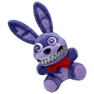 ycixri five nights at freddy's nightmare bonnie plush toy suitable for collection, fnaf plushies stuffed doll for boy girl christmas halloween birthday gift, 8“ (purple bonnie rabbit)