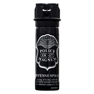 police magnum pepper spray self defense law enforcement unit- 1 pack 3 ounce flip top (stream)