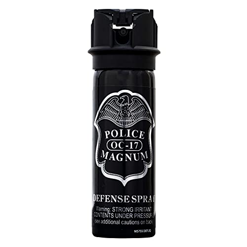 POLICE MAGNUM Pepper Spray Self Defense Law Enforcement Unit- 1 Pack 3 Ounce Flip Top (Stream)