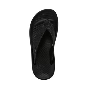 Hey Dude Women's Meg Black Glitter, Size 10 | Women's Footwear | Women's Slip On Sandals | Comfortable & Light-Weight