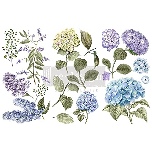 Redesign With Prima Small Transfers Mystic Hydrangea 3 Sheets,6"x12" 655350653408