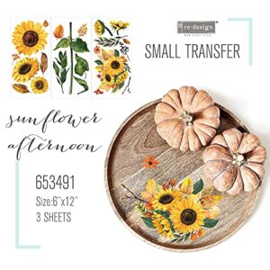 redesign with small transfers sunflower afternoon 3 sheets,6"x12" 655350653491