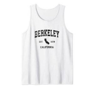berkeley california ca vintage sports design black print tank top