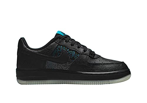 Nike Big Kid's Air Force 1 '06 "Space Jam Black/Black-Lt Blue Fury (DN1434 001) - 4