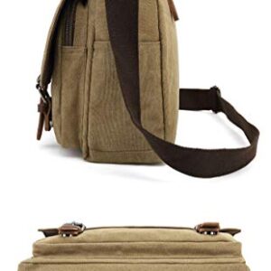 Sechunk Canvas Leather Messenger Bag Shoulder bag Cross body bag Crossbody 13 Inch Laptop Bag