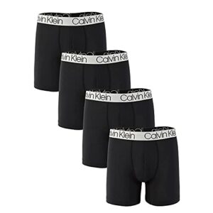 calvin klein men`s microfiber boxer briefs 4 pack (black(np2431-001)/silver, large, l)