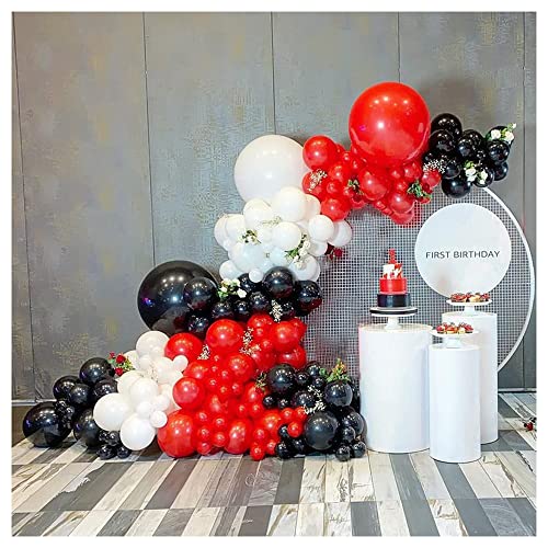 Red Black White Balloon Arch Garland Kit-123pcs Balloons for Birthday Party Decorations, Baby Shower, Bridal Shower, Bride to Be, Wedding, Graduation