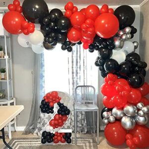 Red Black White Balloon Arch Garland Kit-123pcs Balloons for Birthday Party Decorations, Baby Shower, Bridal Shower, Bride to Be, Wedding, Graduation