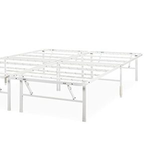 ZINUS SmartBase Tool-Free Assembly Mattress Foundation / 14 Inch Metal Platform Bed Frame / No Box Spring Needed / Sturdy Steel Frame / Underbed Storage, White, Cal King