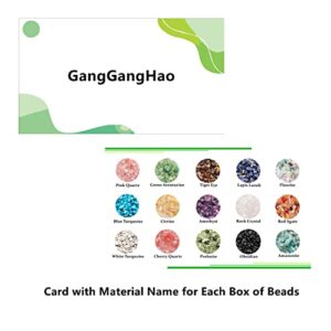 GangGangHao 1888 Pcs Natural Chip Stone Beads About 500g Irregular Gemstones Healing Crystal Loose Rocks Bead Hole Drilled DIY for Bracelet Jewelry Making Crafting (5-8mm, 15 Color Mix-S1)