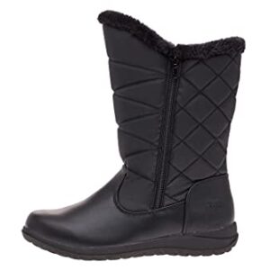 totes Women's Winter, Rain & Snow Boots Insulated Warm Fur-Lined, Tall Mid-Calf Height, Zigzag Black, 7