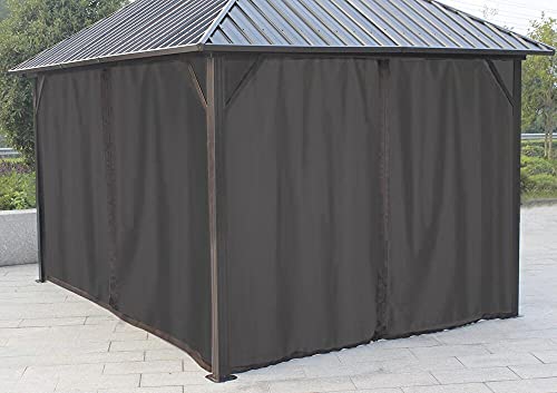 Universal Privacy Curtains for 10'x12' Gazebo by Outdoor Casual - Fits Sambra, Concord, Edison and More