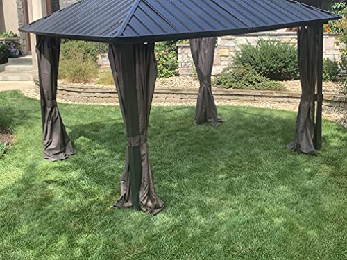 Universal Privacy Curtains for 10'x12' Gazebo by Outdoor Casual - Fits Sambra, Concord, Edison and More