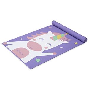 gaiam kids yoga mat exercise mat, yoga for kids with fun prints - ideal for babies, active & calm toddlers and young children (60" l x 24" w x 3mm thick) - twinkle toes