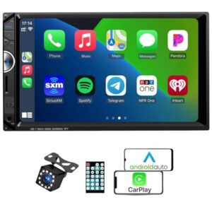 double din car stereo apple carplay 7 inch car radio with hd touch screen car receiver compatible android auto bluetooth with backup camera mirror link usb/sd/aux