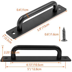 Jiozermi 2 Pack Sliding Barn Door Handle, 5.9 Inch Gate Door Handle, Aluminium Alloy Door Pull Handle for Sliding Barn Door Gate Cabinet Closet Drawer Garage Shed, Black