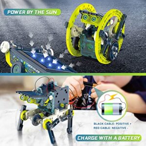 Hot Bee 12-in-1 STEM Solar Robot Kit - STEM Projects for Kids Ages 8-12, Learning Educational Science Kits, 190 Pieces DIY Robot Kit Building Toys, Gifts for 8 9 10 11 12 13 Year Old Boys Girls