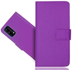 wentian realme 7 pro case, caseexpert® premium leather kickstand flip wallet bag case cover for realme 7 pro purple