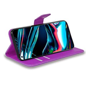 WenTian Realme 7 Pro Case, CaseExpert® Premium Leather Kickstand Flip Wallet Bag Case Cover for Realme 7 Pro Purple
