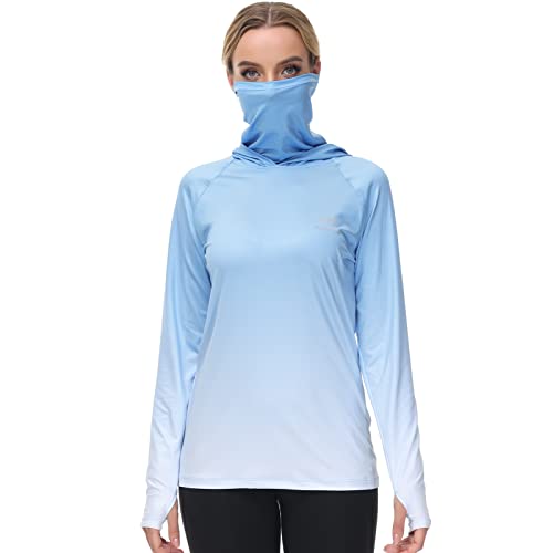 BASSDASH Women's Fishing Hoodie Shirt With Face Mask Thumb Holes UPF 50+ FS23W