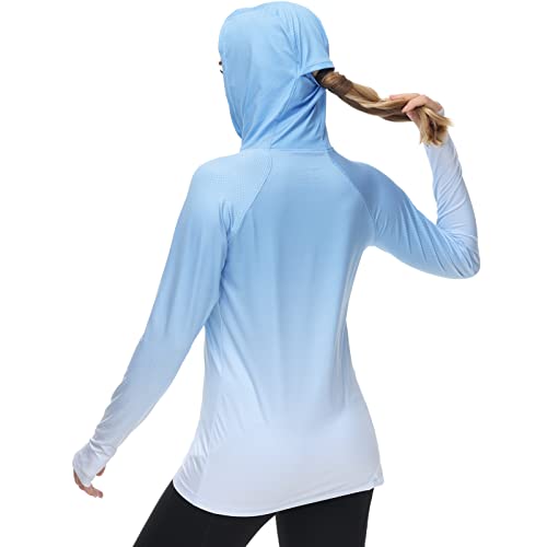 BASSDASH Women's Fishing Hoodie Shirt With Face Mask Thumb Holes UPF 50+ FS23W