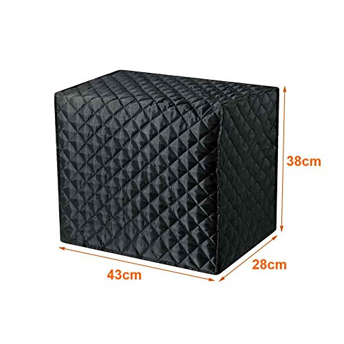 Bread Maker Cover, Cotton Quilted Diamond Stitching Bakeware Protector,Kitchen Toaster Appliance Dust Cover, Machine Washable(Black, 17"x11"x15")