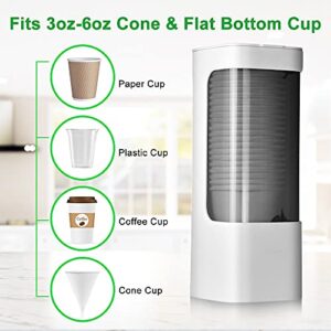 Cup Dispenser Wall Mounted Bathroom Cup Holder, 3oz-5oz Disposable Paper Cup Plastic Cup Dispenser, Water Cooler Dispenser Cup Holder with Paste Plate for Home Office Hospital Gym