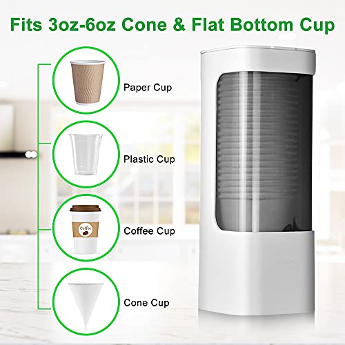 Cup Dispenser Wall Mounted Bathroom Cup Holder, 3oz-5oz Disposable Paper Cup Plastic Cup Dispenser, Water Cooler Dispenser Cup Holder with Paste Plate for Home Office Hospital Gym