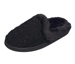 nine west premium slippers for women cozy warm memory foam non-slip indoor outdoor winter house shoes in black size 5-6 small