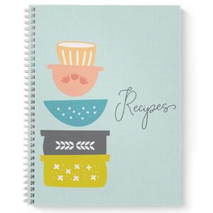 gotcha covered notebooks softcover recipe dishes 8.5" x 11" spiral notebook/recipe book, 120 recipe pages, durable gloss laminated cover, white wire-o spiral. made in the usa