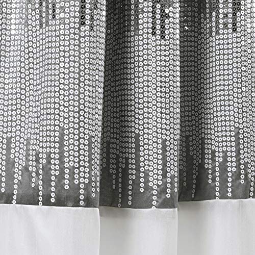 Lush Decor Night Sky Window Curtain Panel for Living, Bedroom, Dining Room (Single Curtain), 42"W x 95"L, Gray & White