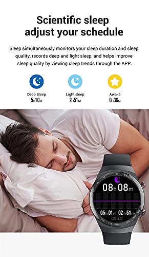 XYJ Smart Watch for Android Phones Compatible with iPhone 1.28 Inch Touch Screen Fitness Tracker with Heart Rate Monitor and Blood Oxygen Saturation 5ATM Waterproof Smartwatch for Women Men (Color :