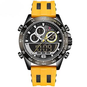 naviforce mens analog digital sport watches waterproof multifunction chronograph silicone strap watch