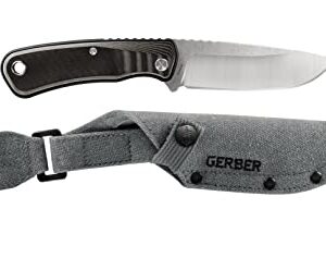 Gerber Gear Downwind Drop Point - Hunting Knife with Sheath for Camping & Hunting Gear - Olive