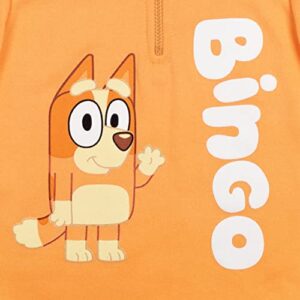 Bluey Bingo Toddler Boys Fleece Half Zip Hoodie Orange 4T