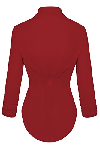 Womens Casual Work High Low Blazer Jacket JK45590X 1073T Dark RED 2X