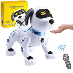 marstone robot dog toys for kids 1 2 3 4 5 6+ yr old, voice control robotic puppy for boy 2 year old birthday gifts, remote control interactive program electronic pet toys for boys and girls age 3-5