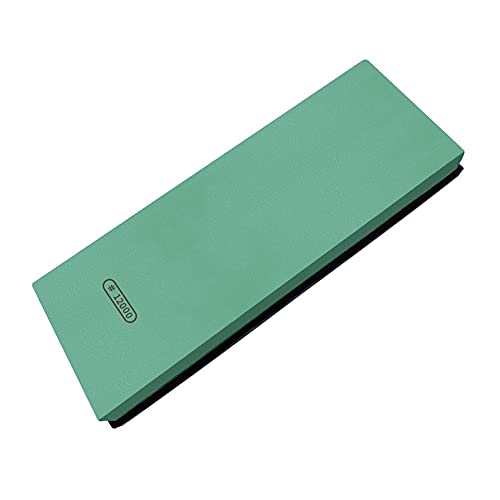 HSLINU 12000 Grit Japanese Knife Sharpening Stone for Kitchen Whetstone Mirror Polished Remove Burrs Anti-Slip Chef's Sharpening Stone with Rubber Base Green (Size : Small)