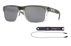 oakley oo9102 holbrook 9102o2 55mm dark ink fade/prizm black polarized square sunglasses for men + bundle accessory leash kit + bundle with designer iwear care kit