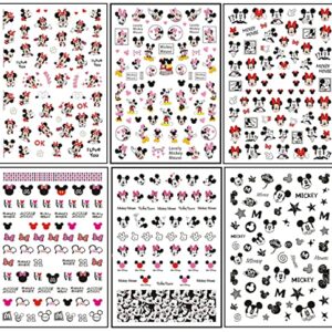 Cute Nail Stickers Cartoon Nail Art Decals 3D Self Adhesive Cute Anime Nail Sticker Nail Decoration for Girls Kids Women Manicure Tips Decoration Supplies (6 Sheets)