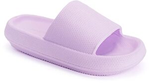 joomra womens shower slides slippers massage foam cushioning bathroom sandals open toe pool beach ladies outdoor non slip soft thick sole female sandles purple 37-38