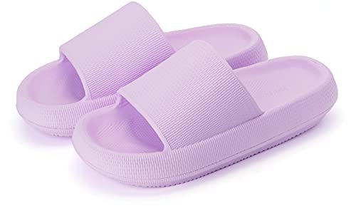 Joomra Womens Shower Slides Slippers Massage Foam Cushioning Bathroom Sandals Open Toe Pool Beach Ladies Outdoor Non Slip Soft Thick Sole Female Sandles Purple 37-38