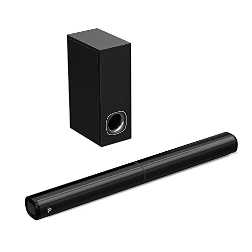 Sound Bar for TV, PHEANOO 2.1 CH Soundbar with Subwoofer, HDMI(ARC)/Bluetooth 5.0/Optical/AUX Connectivity – D5