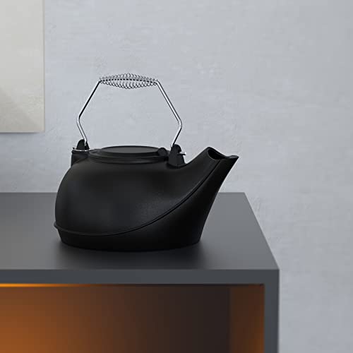 Fire Beauty Humidifying Iron Kettle，Stove Humidifier，Wood Stove Kettle，Cast Iron，Chrome handle