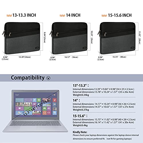 Laptop Sleeve 14 inch Laptop Case Protective Waterproof Bag Compatible with MacBook Pro 15,Chromebook 14,13.3-14 inch Acer/HP/Asus Notebook Computer