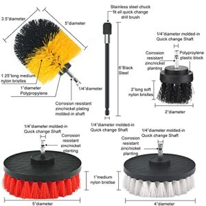 Shieldpro 45 Piece Drill Brush Attachment Set, All Purpose Power Clean Scrubber Brush, Scrub Pads & Sponge with Extend Long Attachment for Bathroom, Kitchen,Grout,Tub,Tile,Corners, Auto