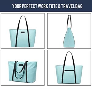 Tote Bag for Women, Teacher Work Tote Bags fit 15.6 Inch Computer Shoulder Office Satchel Bag Large Zippered Totes Travel Purse Lightweight Beach Handbag Waterproof