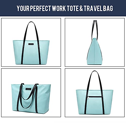 Tote Bag for Women, Teacher Work Tote Bags fit 15.6 Inch Computer Shoulder Office Satchel Bag Large Zippered Totes Travel Purse Lightweight Beach Handbag Waterproof