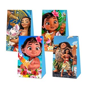 ou guan moana party gift bags candy bags moana party supplies moana birthday party decoration (pack of 12)