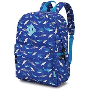 vx vonxury backpack for boys and girls, lightweight kids backpack preschool toddler kindergarten bookbag with front chest buckle,navy shark